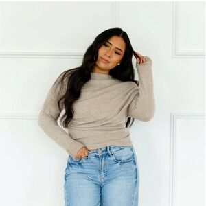 Bluivy Taupe Off-the-Shoulder Top - Size S